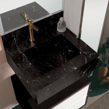 Imagem de Bancada em Porcelanato para Banheiro 60cm Max com Cuba Esculpida - Blu