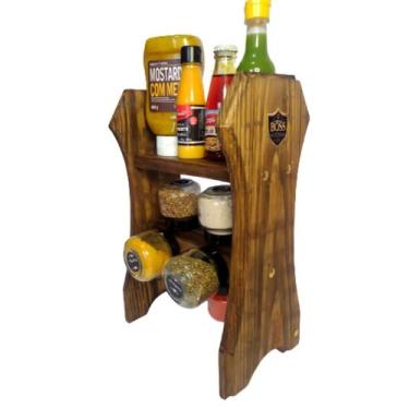 Imagem de Porta Temperos Giratório com Suporte Superior - Boss Arte em Madeira