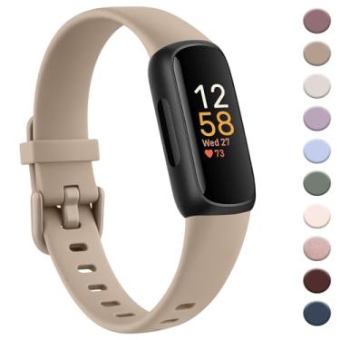 Imagem de AK Pulseira compatível com Fitbit Inspire 3 para mulheres e homens, pulseiras esportivas de substituição ajustáveis para Fitbit Inspire 3 Fitness Tracker (chá de leite)