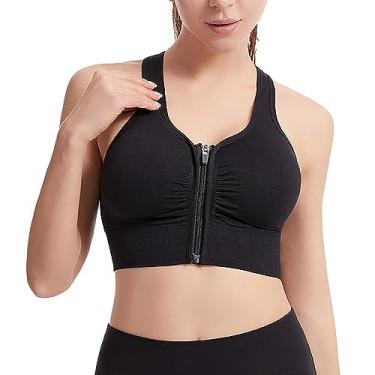 Imagem de Bralettes femininos de corrida para academia, ioga, corrida, plus size, sem costura, frente sem costura, sutiã 2025 na moda, Preto, M