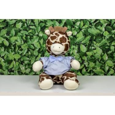 Imagem de PELUCIA SAFARI GIRAFA PROVENCE 22 CM - PARA DECORAÇÃO (Camiseta e gravata xadrez de azul)