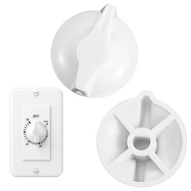 Imagem de Ymapinc Pacote com 2 botões de interruptor de temporizador, compatível com mola, temporizadores para parede, banheiro, ventilador, motor aquecedor, luz