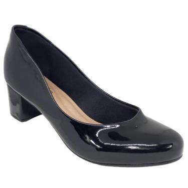 Imagem de Sapato Scarpin Beira Rio Salto Baixo Conforto Social Casual, Preto, 36