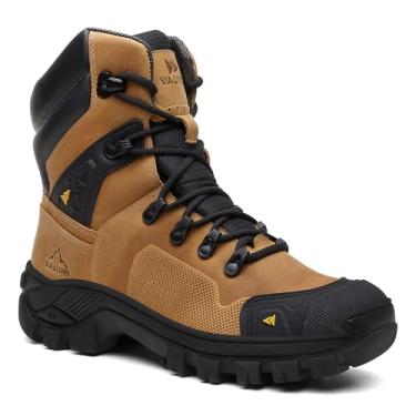 Imagem de Coturno Masculino Militar Bota Vegas Cano Alto em Couro Legítimo Blaqueado Biqueira de PVC B10 (Amarelo, BR, Adulto, Numérico, 40)