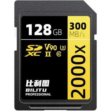 Imagem de Cartão SD UHS-II 128 GB V90 - Velocidade de gravação de até 270 MB/s, velocidade de leitura de até 300 MB/s | Adequado para blogueiros de vídeo profissionais, cineastas, fotógrafos