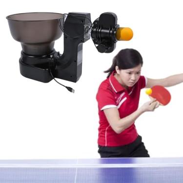 Imagem de Máquina de Bola de Pingue-pongue robô de Tênis de Mesa, Lançador Automático de Bola de Tênis de Mesa, 110 Exercícios de Treinamento Pré-salvos, Giro Personalizado, Frequência,