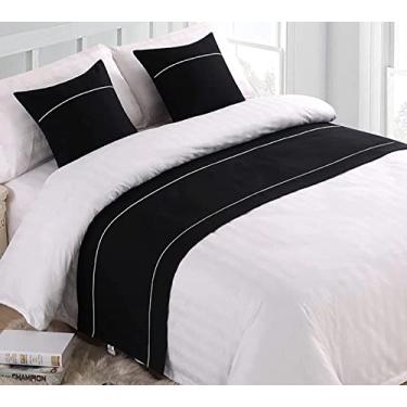 Imagem de Cachecol de corredor de cama de hotel para cama king size, luz de luxo, qualidade sólida, decoração de cama sem desbotamento, protetor de colcha, mantas macias para pés da cama, toalha de cauda para