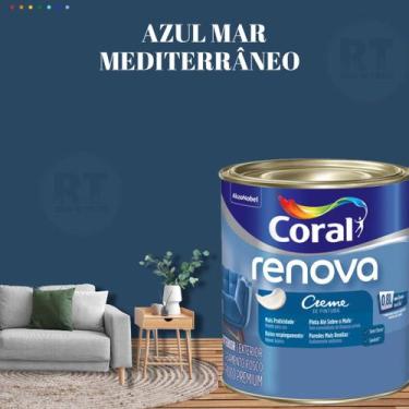 Imagem de Tinta Parede Azul Marinho Acrílica Fosca Renova 800ml - Coral, AZUL MA