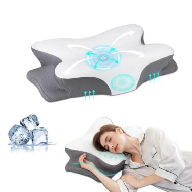 Imagem de Almofada viscoelástica HBYGE ergonômica para alívio da dor no pescoço