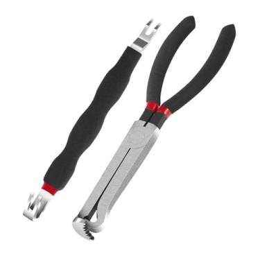 Imagem de predolo Alicate de Desconexão Elétrica Alicate de Conector Elétrico Separador de Conector Elétrico de aço Carbono Resistente para Oficina, Preto Reto, Tamanho real