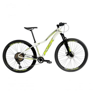 Imagem de Bicicleta Aro 29 Ksx Sd7 Feminina 12v Garfo Com Trava K7 11/50 Freios Hidráulicos Kit 1x12 - Branco/amarelo Tam. 15