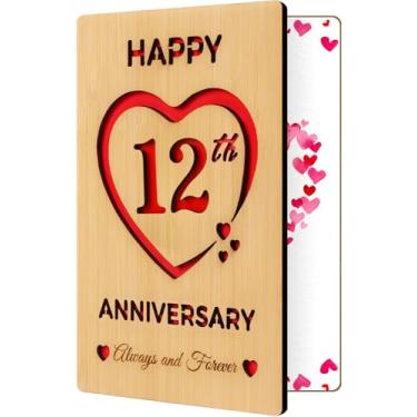 Imagem de Vovocas Cartão Happy 12th Anniversary Card always and forever for wife and huaband