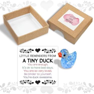 Imagem de wuguimeii Pequenos lembretes de pato, presentes positivos para seu namorado, namorada, saúde mental, presentes para o Natal, caixa com cartões comemorativos, pequena caixa de mensagem de amor (pato)