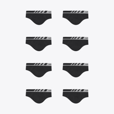 Imagem de Kit 8 Cuecas Lupo Slip Microfibra Sem Costura 00691-108, Preto, M