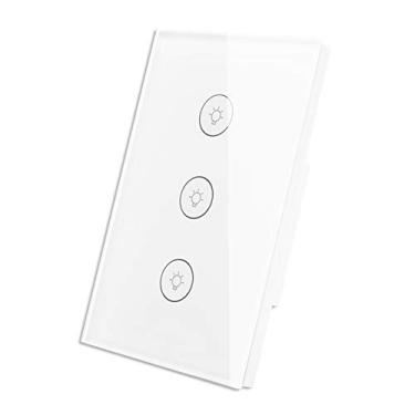 Imagem de MOES Interruptor inteligente de luz de toque de parede WiFi, painel de vidro, controle remoto sem fio por aplicativo móvel em qualquer lugar, compatível com Alexa, função de temporização sem