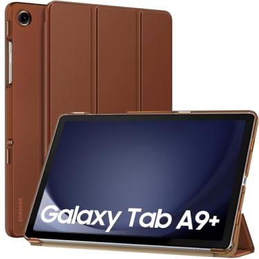 Imagem de MoKo Capa para Galaxy Tab A9+/A9 Plus 27.9 cm 2023, capa protetora inteligente de suporte fino com capa traseira translúcida de policarbonato rígido para tablet Tab A9 Plus (SM-X210/X216/X218),