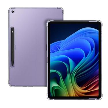 Imagem de Capa transparente para Microsoft Surface Pro 12 de 12 polegadas (2025), capa traseira de TPU macio ultra transparente para Microsoft Surface Pro 12 com suporte de caneta, antiarranhões, à prova de