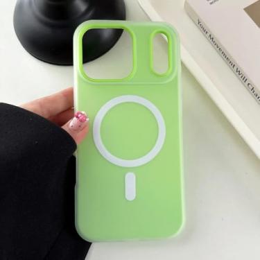 Imagem de Capa Candy Matte para iPhone 16, 15, 14, 13, 12 Pro Max, 11, 16Plus, 16E SE4, magnética, transparente, 2 em 1, verde, para iP