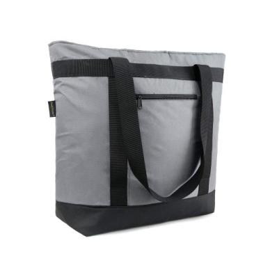 Imagem de Bolsa isolada Cooler BeeGreen, grande, à prova de vazamentos, cinza