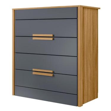 Imagem de Cômoda Para Quarto 4 Gavetas 86cm Pavia M07 Freijó-cinza - Mpozenato