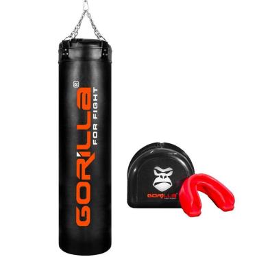 Imagem de Saco De Pancada Profissional 160 Cm + Protetor Bucal Profissional Com Capinha Moldável Gorilla-Unissex