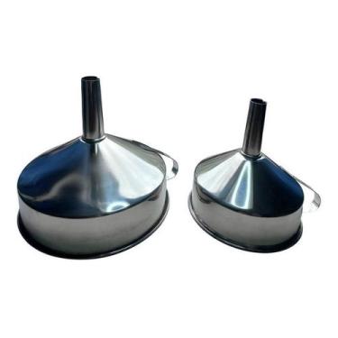 Imagem de Kit Funil Inox Reto 16 Cm E 12 Cm - Ke Home