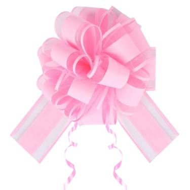 Imagem de DEGVIEC 6 peças de laços grandes rosa para embrulho de presente, laços grandes de presente de Natal para presentes, laço de fita de 15 cm para cestas de presente de carro de casamento