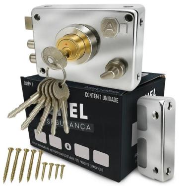Imagem de Fechadura Tetra Chave de Portão SNC01 Snel Segurança, Cromada, 6 chave