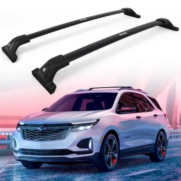 Imagem de Snailfly Barras transversais de teto com trava de 120 kg, adequadas para GMC Terrain e Chevrolet Equinox 2018-2024, acessórios de teto para bicicleta, caiaque, esqui, canoa