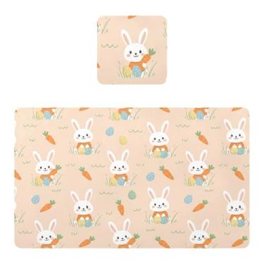 Imagem de Burbuja Jogo americano conjunto de 2, tapetes de mesa de cozinha de PVC, antiderrapante, resistente ao calor, à prova d'água, para mesa de jantar, lavável, 30,5 x 45,7 cm