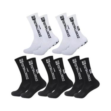 Imagem de Meias De Treino Unissex Antiderrapantes 5 Pares Para Futebol, Basquete