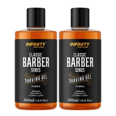 Imagem de Kit 2 Gel Barbear Shaving Gel Infinity Looks Golden 500ml