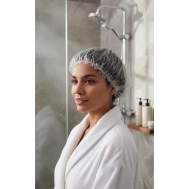 Imagem de Touca Descartável Banho Proteção Cabelo Elástico 100 Unid - Congratula