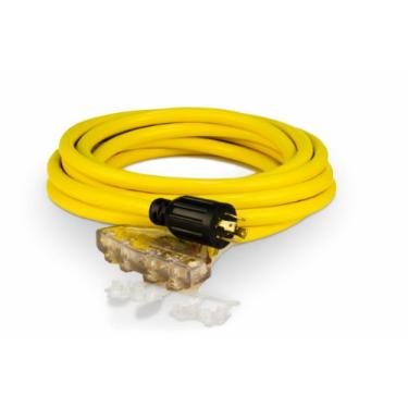 Imagem de Cabo de extensão para gerador Champion, 30 Amp 125/250 Volts, 25 metros, (L14-30P para quatro 5-20R)