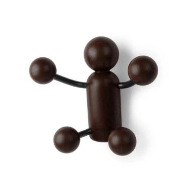 Imagem de Cabideiro / Gancho de Parede Woody Umbra Design Preto/Noz
