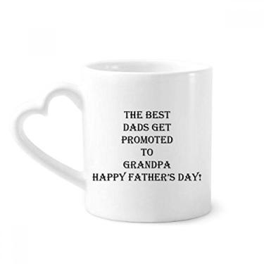 Imagem de Caneca Dad Promoted to Grandpa Father's Festival Coffee Ceramic Drinkware Copo de coração de vidro