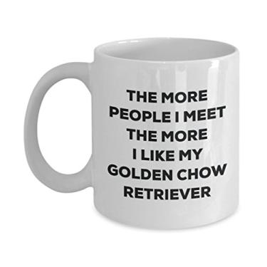 Imagem de Caneca The more people I meet the more I like my Golden Chow Retriever – Caneca de café divertida – para amantes de cães