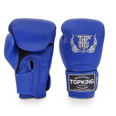 Imagem de Luvas de couro respirável Top King Super Air Muay Thai Luvas de boxe para treinamento ou sparring - 227 g, 293 g, 340 g, 453 g