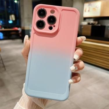 Imagem de Capa de silicone líquido para Huawei P60 P50 P40 P30 Pro para Huawei Mate 50 40 30 Nova 11 10 Pro Capa de telefone em cor gradiente, rosa, azul, para Mate 40