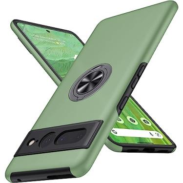 Imagem de JAME Capa para Google Pixel 7 Pro, capa de ajuste fino para Pixel 7 Pro com suporte magnético de anel, [teste de queda de nível militar] Capa protetora de telefone de camada dupla à prova de choque para Pixel 7 Pro de 6,7 polegadas, verde alpino