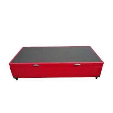 Imagem de Cama Box Baú Solteirão King Suede Vermelho