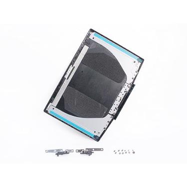 Imagem de Eclass Conjunto de capa traseira LCD e parafusos e dobradiças preto para Dell Ins-piron Gaming G3 15 3500 3590 capa superior com logotipo azul com kit de dobradiça parafuso, 10 peças, tampa traseira