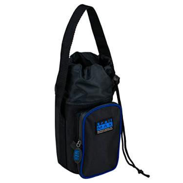 Imagem de TrailMax Série 500 Saco de sela para garrafa de água e cavalo; suporte de bebida isolado e acolchoado; suporte para garrafa de água; suporte de água de sela ocidental e resistente; garrafa de água não incluída; tubulação azul