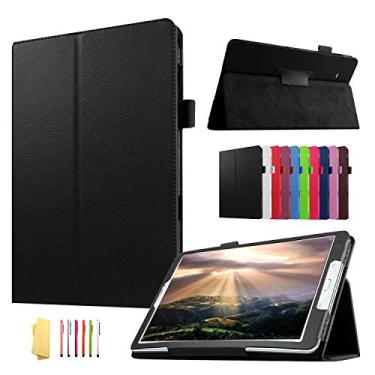 Imagem de UUcovers Capa fólio para tablet Samsung Galaxy Tab E de 8,0 polegadas SM-T375/T377 e Tab E 32 GB SM-T378 com suporte para lápis, suporte inteligente de couro PU slim fit capa completa