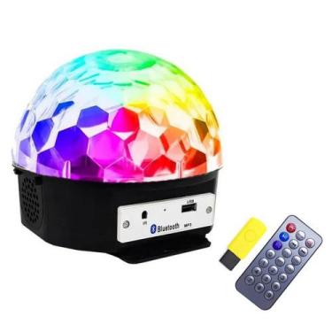 Imagem de Globo Colorido Strobo Rgb Iluminação Jogo de Luz Dj Bluetooh MP3 Music