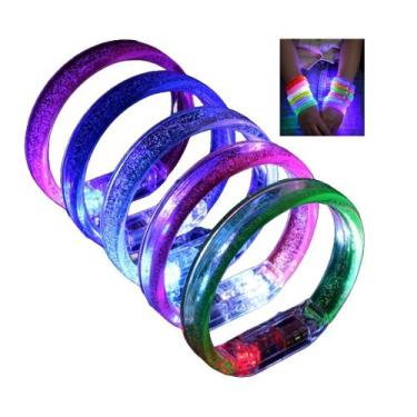 Imagem de Kit 5 Pulseiras Braceletes Emissoras de Luz LED Festa Balada - Casa Vo