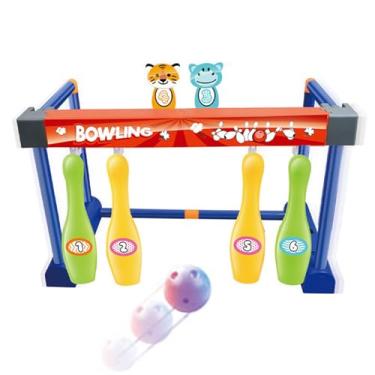 Imagem de Conjunto de boliche infantil, boliche infantil,Brinquedo de pinos de boliche com bolas e - Brinquedos esportivos para meninos e meninas com mais de 3 anos, conjunto divertido para atividades internas