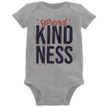 Imagem de Body Bebê Spread Kindness - Foca na Moda, Cinza, M
