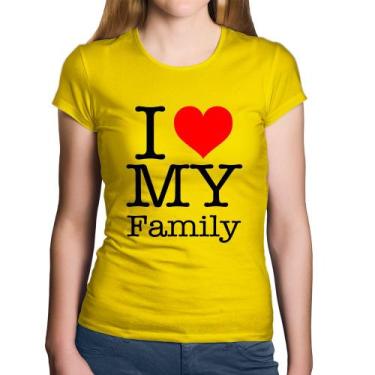 Imagem de Baby Look Algodão I Love My Family - Foca na Moda, Amarelo, G