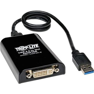 Imagem de Tripp Lite Adaptador USB 3.0 SuperSpeed para VGA-DVI 512MB SDRAM - 2048x1152,1080P (U344-001-R), monitor único, preto